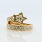 Diamond Star Ring. 18k Yellow Gold Diamond Ring. Shooting Star Wrap around Ring.