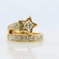 Diamond Star Ring. 18k Yellow Gold Diamond Ring. Shooting Star Wrap around Ring.