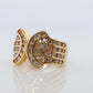 Diamond Ring. 18k Yellow Gold 1CTW Diamond Ring. Double C X Crossover Channel set diamonds wide band.