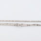Platinum Chain Necklace. PT850 Plat Bead Bar Chain Necklace. 1mm 15.5in