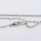 Platinum Chain Necklace. PT850 Plat Bead Bar Chain Necklace. 1mm 15.5in