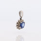 Sapphire Pendant. Genuine Sapphire and Diamond halo Platinum Pendant. PT900 Plat Oval Sapphire Diamond Solitaire Pendant Necklace.