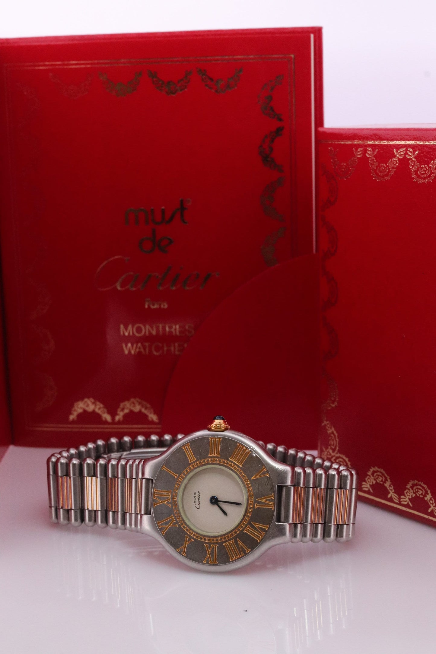 Genuine Cartier Watch. Must de Cartier 21 Stainless Steel Multi-Tone Quartz Watch. 28mm Vintage Cartier Wristwatch.