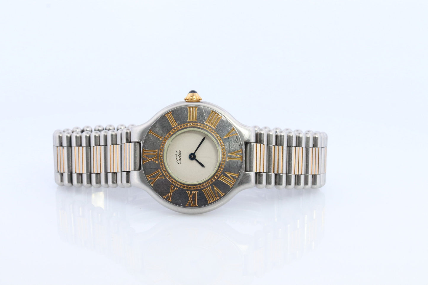 Genuine Cartier Watch. Must de Cartier 21 Stainless Steel Multi-Tone Quartz Watch. 28mm Vintage Cartier Wristwatch.